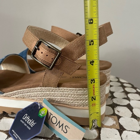 Title: TOMS Diana Espadrille Wedge Sandals Women’s Size 12 Platform Open Toe - Picture 6 of 7